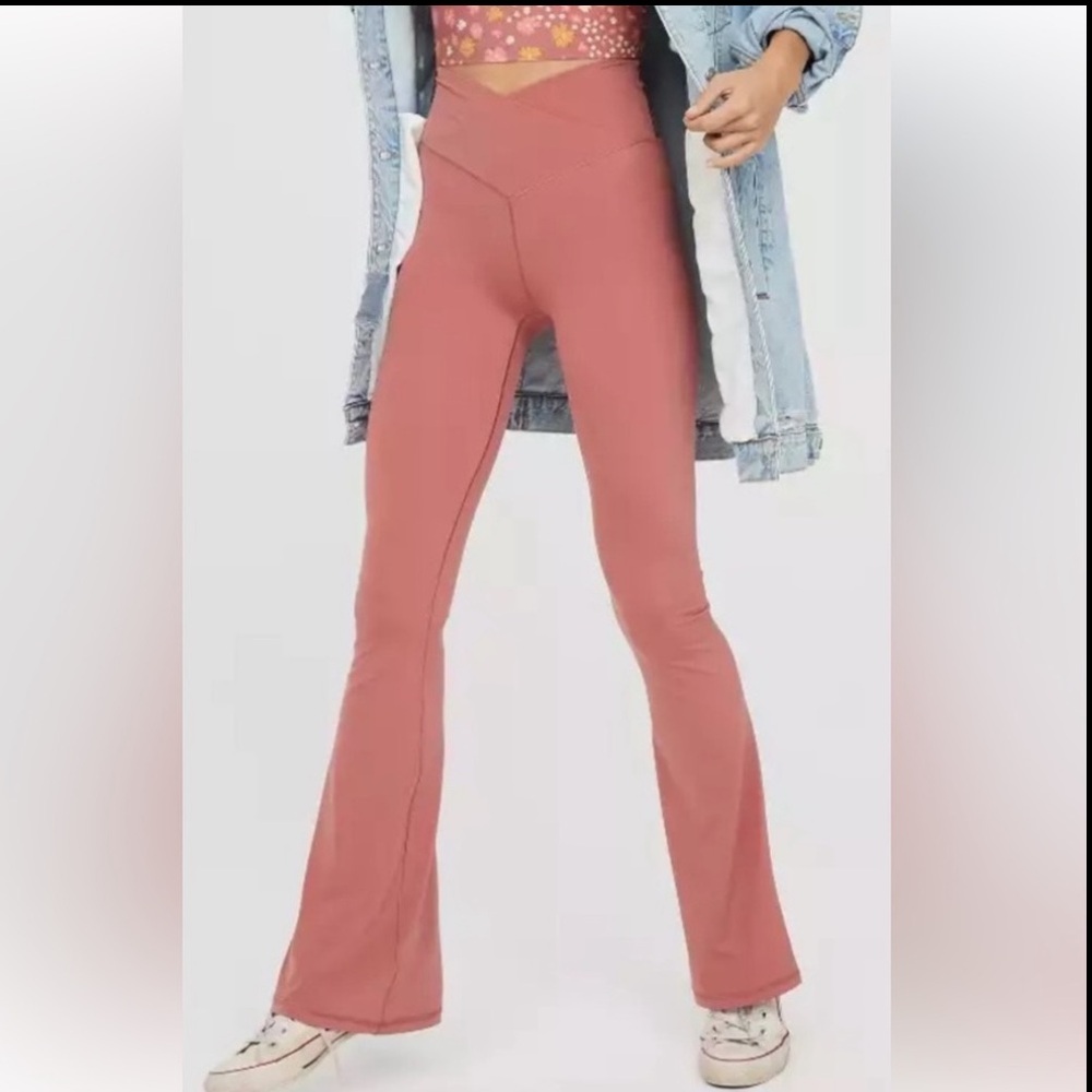 Aerie Rust Flare Pants